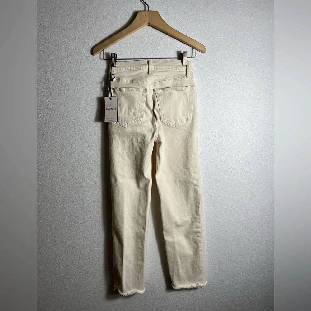 NWT Re/done off white 70s ultra high‎ rise stove pipe jeans 25 button fly